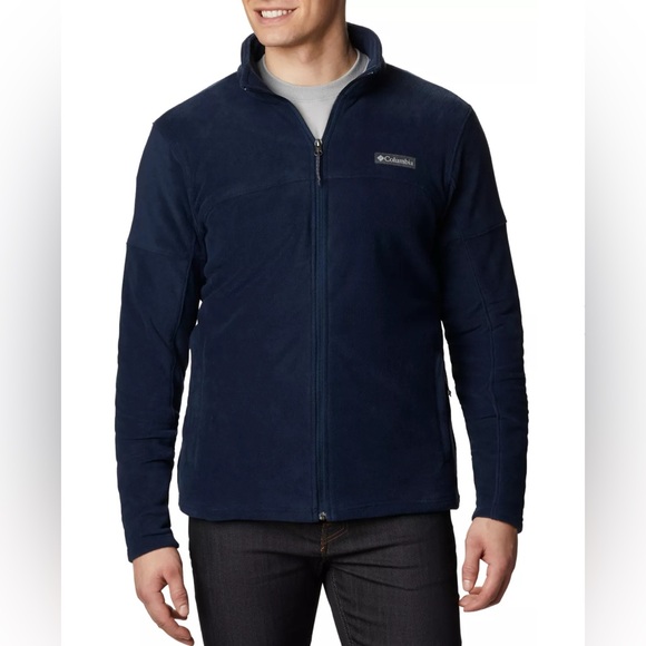 Columbia Navy Fleece Long Sleeve Full Zip  Mock Neck Men’s Jacket  Size XL - Picture 1 of 13